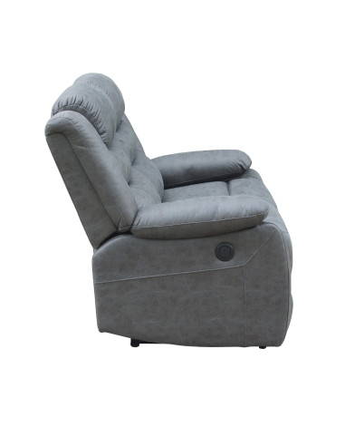 Sofá Reclinable 2 Cuerpos Eléctrico Siros Gris - Comodidad Moderna
