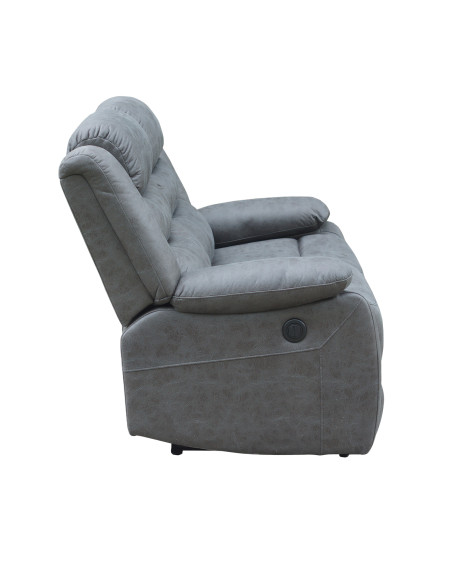 Sofá reclinable 2 cuerpos eléctrico Siros gris