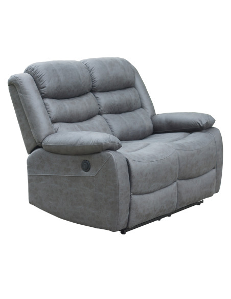 Sofá reclinable 2 cuerpos eléctrico Siros gris