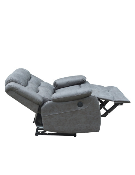 Sofá reclinable 2 cuerpos eléctrico Siros gris