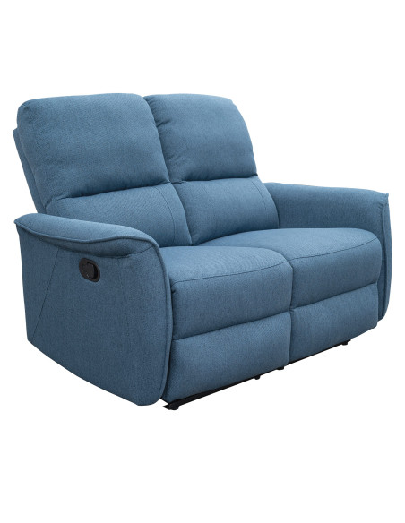Sofá reclinable 2 cuerpos Milos azul