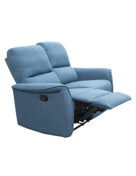 Sofá reclinable 2 cuerpos Milos azul