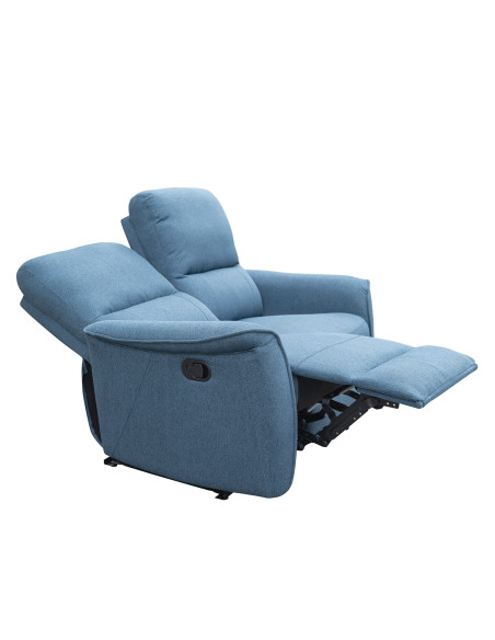 Sofá reclinable 2 cuerpos Milos azul