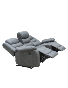 Sofá reclinable 3 cuerpos eléctrico Siros gris 2