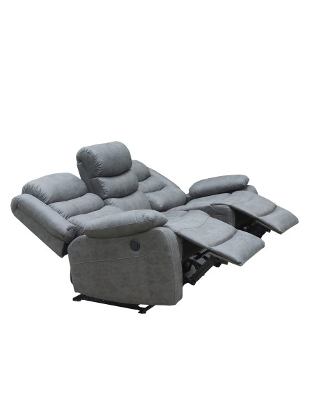Sofá reclinable 3 cuerpos eléctrico Siros gris