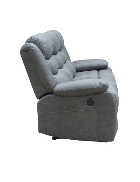 Sofá reclinable 3 cuerpos eléctrico Siros gris
