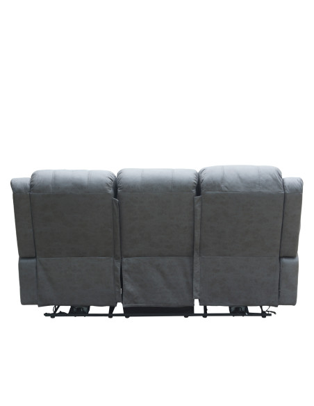 Sofá reclinable 3 cuerpos eléctrico Siros gris