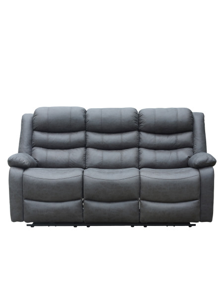 Sofá reclinable 3 cuerpos eléctrico Siros gris