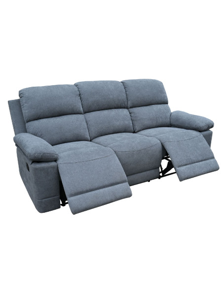 Sofá reclinable 3 cuerpos Mark gris