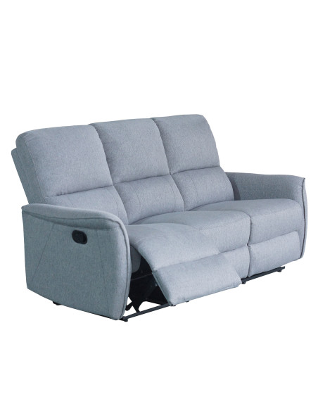Sofá reclinable 3 cuerpos Milos gris