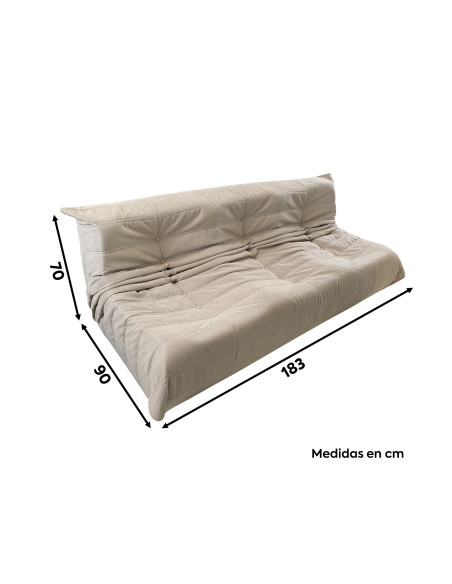 Sofá modular 3 cuerpos Togo beige