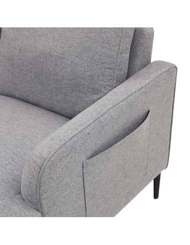 Sofá Seccional Mauricio Gris Claro - Muebles de Living Modernos