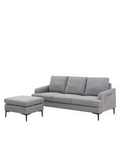 Sofá Seccional Mauricio Gris Claro - Muebles de Living Modernos 2