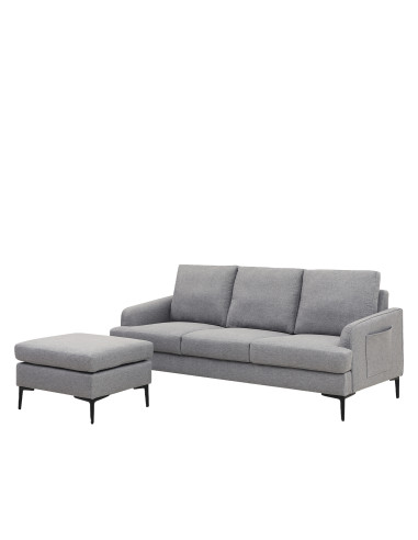 Sofá Seccional Mauricio Gris Claro - Muebles de Living Modernos