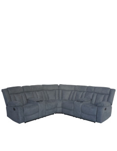Sofá seccional reclinable Houston gris