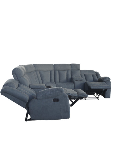 Sofá seccional reclinable Houston gris