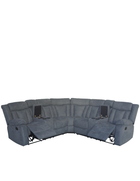 Sofá seccional reclinable Houston gris