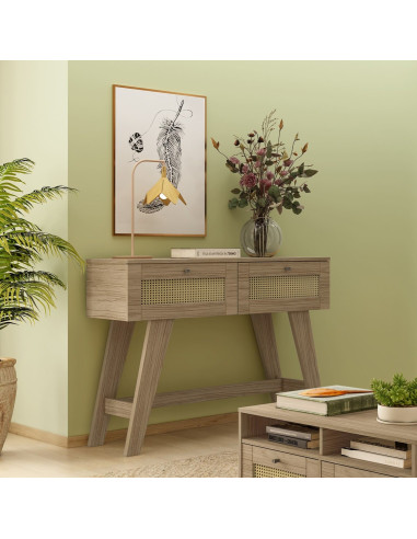 Arrimo Trama Living 110x33x80 cm Ratán Armado - Muebles Living