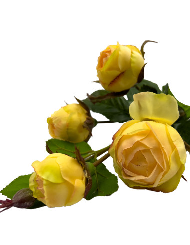 Flor Rosa Artificial Amarilla 61cm - Decoración Natural