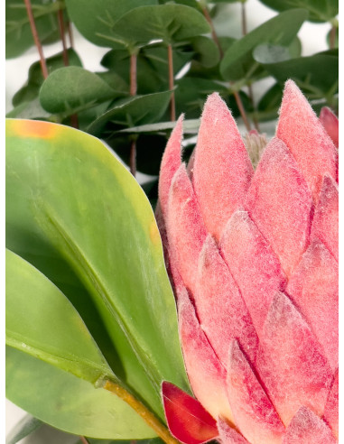 Flor Protea Artificial M Rosada - Decoración de Interiores