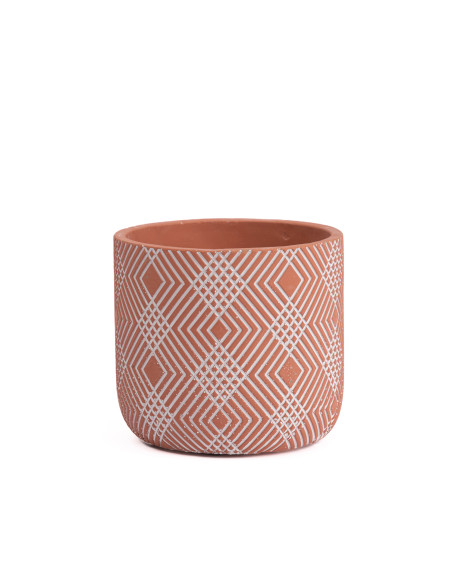 Compra Macetero cerámica 12cm cemento rojo con lineas en DKO Home. Diseño decorativo, moderno y funcional para tu hogar. ¡Envío