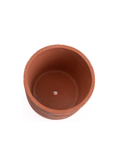 Compra Macetero cerámica 12cm cemento rojo con lineas en DKO Home. Diseño decorativo, moderno y funcional para tu hogar. ¡Envío