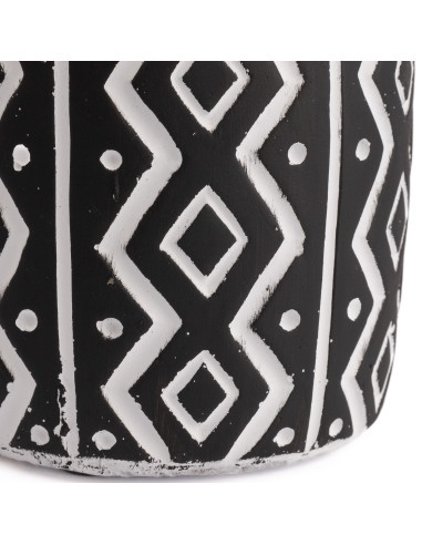 Macetero de Cerámica Cemento Étnico - Decoración Rústica