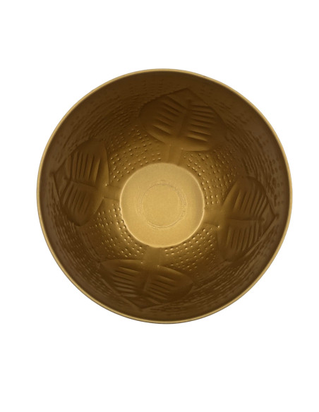 Compra Macetero dorado hojas 13cm en DKO Home. Diseño decorativo, moderno y funcional para tu hogar. ¡Envío rápido disponible!