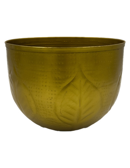 Compra Macetero dorado hojas 18cm en DKO Home. Diseño decorativo, moderno y funcional para tu hogar. ¡Envío rápido disponible!