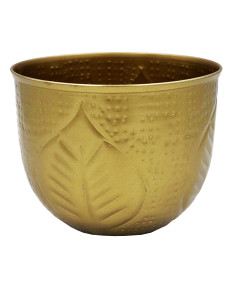 Compra Macetero dorado hojas 13cm en DKO Home. Diseño decorativo, moderno y funcional para tu hogar. ¡Envío rápido disponible!