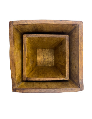 Macetero Madera Set S y L - Decoración para Interiores y Exteriores