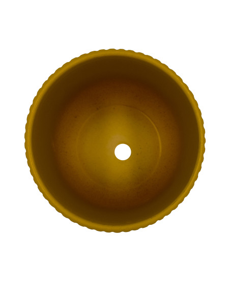 Compra Macetero cerámica 14cm ranurado mostaza en DKO Home. Diseño decorativo, moderno y funcional para tu hogar. ¡Envío rápido