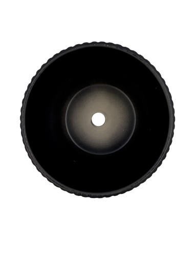 Macetero de Cerámica Ranurado Negro 14cm - Decoración Moderna