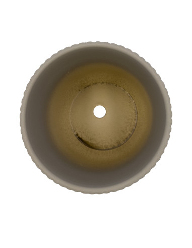 Macetero de Cerámica Ranurado Gris 14cm - Decoración Hogar