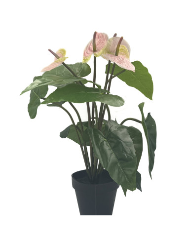 Planta Artificial Anturio 45cm - Decoración Natural Sin Mantenimiento
