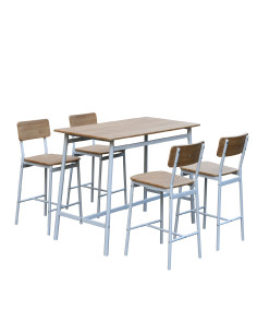 Juego comedor bar 4 sillas Bruna blanco