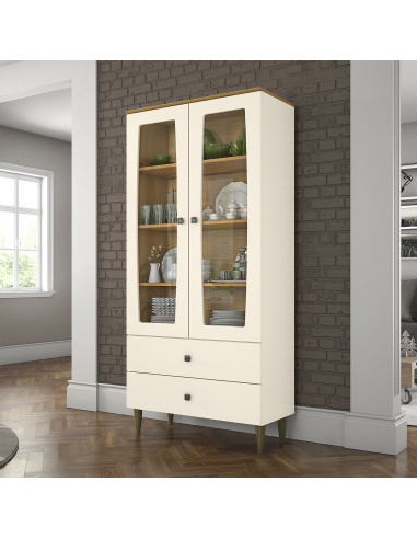 Vitrina 2 cajones 2 puertas Pia