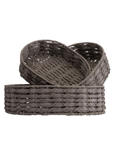 Canastos ovalados gris set de 3