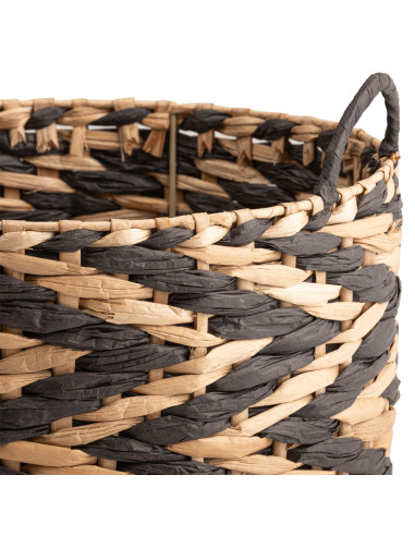 Canasto Zigzag L Negro - Decoración Moderna y Elegante