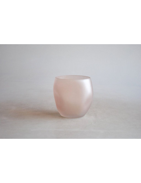 Florero vidrio empavonado malva 13cm