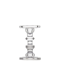 Portavelas vidrio transparente 18cm