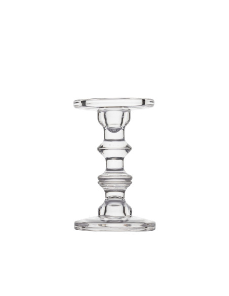 Portavelas vidrio transparente 18cm