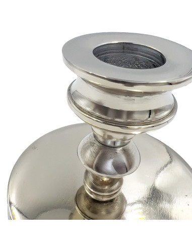 Candelabro Plateado 6,5 cm - Elegante Decoración para el Hogar