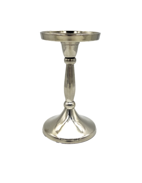 Portavelas plateado 15,5cm