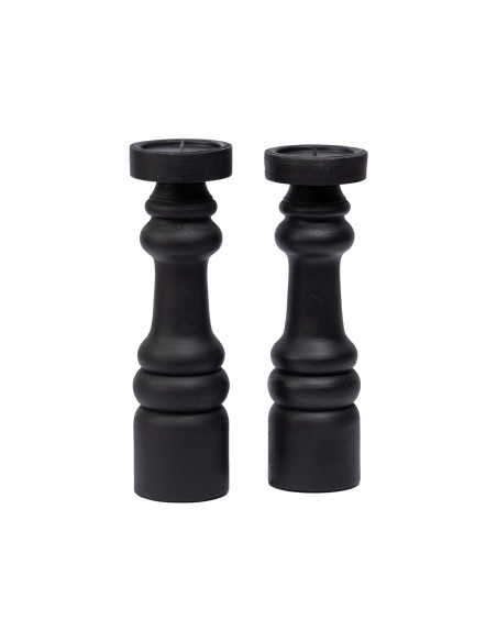 Portavelas madera oscuro 36cm