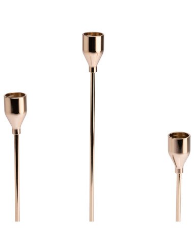 Set 3 Candelabros Dorados - Elegancia y Calidez para tu Hogar