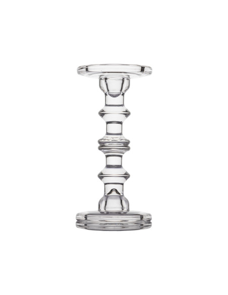 Portavelas vidrio transparente 22,5cm