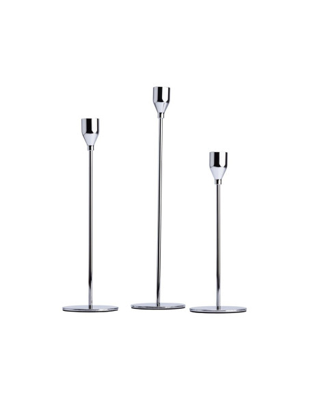 Set 3 candelabros plateados