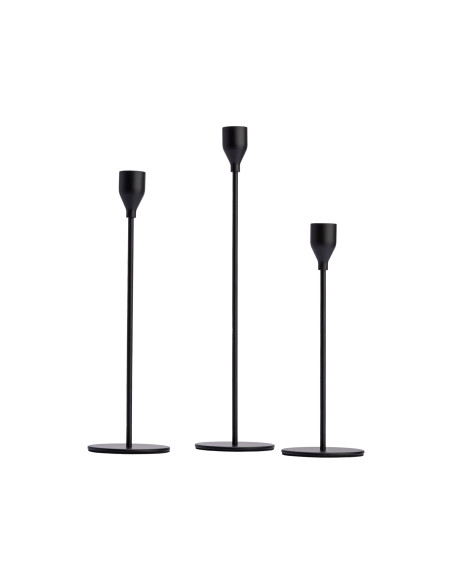 Set 3 candelabros negros