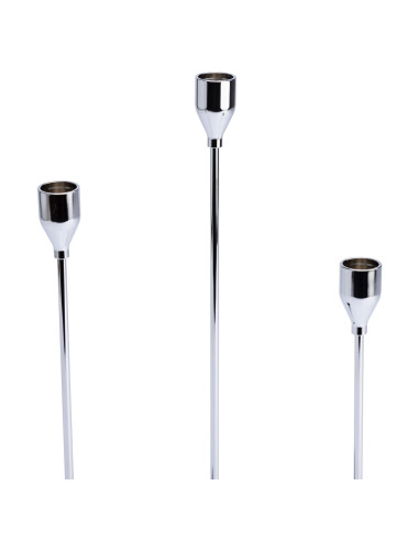 Set 3 Candelabros Plateados - Elegancia y Estilo para tu Hogar